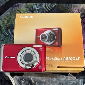 Canon PowerShot A3100 IS Digital Camera - Red